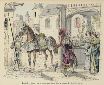 De Chevalier de Bayard weigert de geschenken van de dochters van een edelman uit Brescia, Italië, 1512 door Paul de Semant